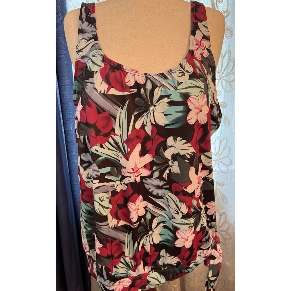 Tankini Women Plus Size 22 Top Printed Swimwear Bathing Suit Tank Top ONLY